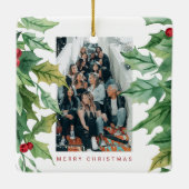 Kerstmis Mistletoe School Universiteit Foto Keramisch Ornament (Achterkant)