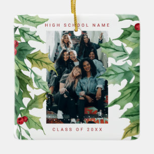 Kerstmis Mistletoe School Universiteit Foto Keramisch Ornament