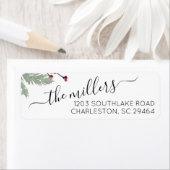 Kerstmis Mistletoe Script Return Address Label (Insitu)