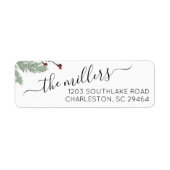 Kerstmis Mistletoe Script Return Address Label (Voorkant)