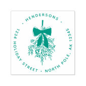 Kerstmis Mistletoe Tak Retouradres Zelfinktende Stempel (Design)