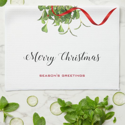 Kerstmis Mistletoe Theedoek (Gevouwen)