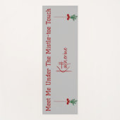 Kerstmis Mistletoe Zilveren Glans Rode Script Naam Yogamat (Voorkant)