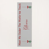 Kerstmis Mistletoe Zilveren Glans Rode Script Naam Yogamat (Achterkant)