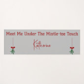 Kerstmis Mistletoe Zilveren Glans Rode Script Naam Yogamat (Voorkant (horizontaal))