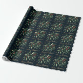 Kerstmis Mistslierk Krans Cadeaupapier (Uitgerold)