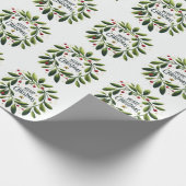 Kerstmis Mistslierk Krans Cadeaupapier (Hoek)