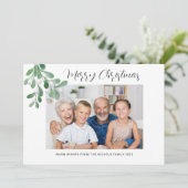 Kerstmis Mistspruitje Foto Feestdagenkaart (Staand voorkant)