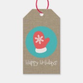 Kerstmis Mitten Medallion Prettige feestdagen Cadeaulabel (Voorkant)