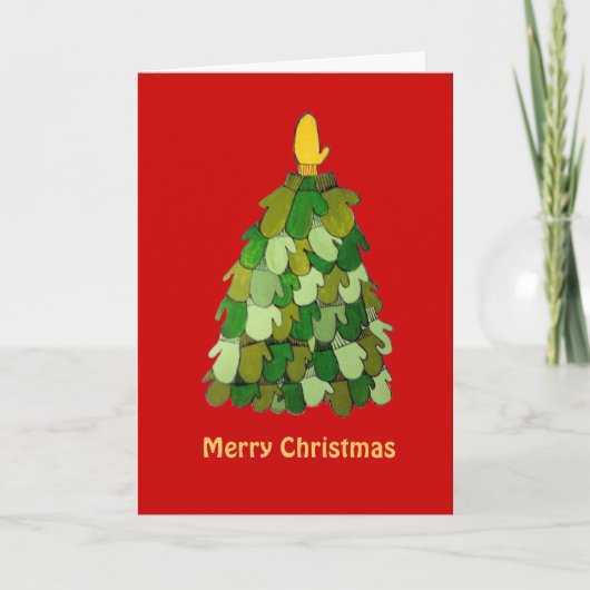 Kerstmis Mittens Holiday Kaart (Voorkant)