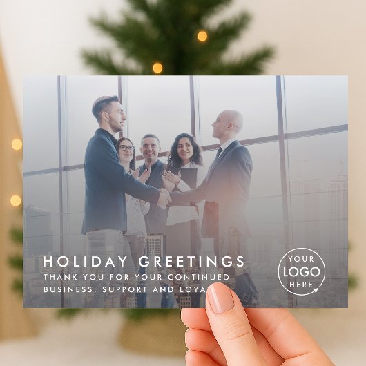 Kerstmis | Modern Corporate Photo Logo Feestdagenkaart