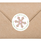 Kerstmis Modern Cute Retouradres Sneeuwvlokken Ronde Sticker