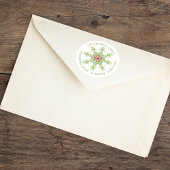 Kerstmis Modern Cute Return Address Snowflakes Ronde Sticker