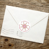 Kerstmis Modern Cute Return Address Snowflakes Ronde Sticker
