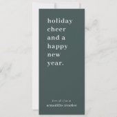 Kerstmis | Modern Dark Green Corporate Feestdagenkaart (Voorkant)