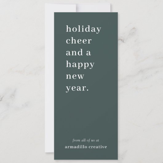 Kerstmis | Modern Dark Green Corporate Feestdagenkaart (Voorkant)