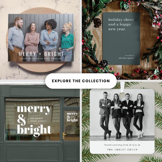 Kerstmis | Modern Dark Green Corporate Feestdagenkaart