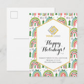 Kerstmis Modern Festief Regenbogen Logo Zakelijk Briefkaart (Voorkant / Achterkant)