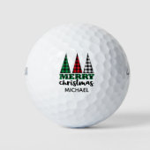 Kerstmis Modern geruite bomen Persoonlijk Golfballen (Voorkant)
