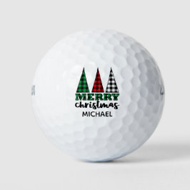 Kerstmis Modern geruite bomen Persoonlijk Golfballen