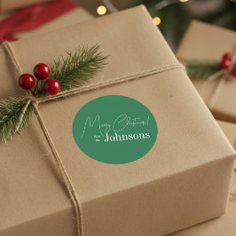 Kerstmis Modern Groen Familie Ronde Sticker