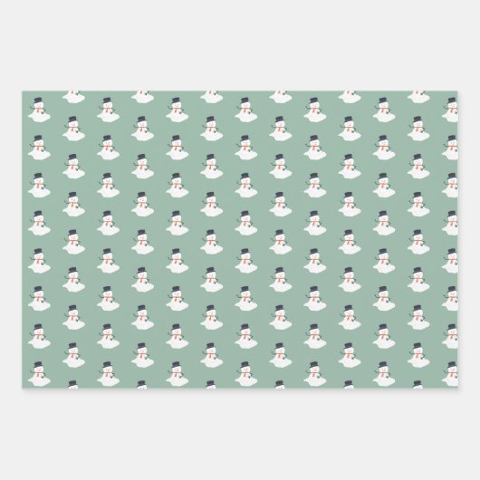 Kerstmis Modern Holiday Melting Snowman Cute Inpakpapier Vel (Voorkant 3)