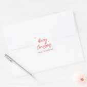 Kerstmis Modern Minimalistisch Script Vierkante Sticker (Envelop)