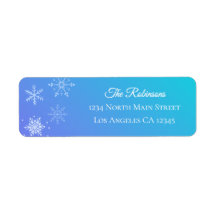 Kerstmis Modern Paars Blauw Sneeuwvlok Adres