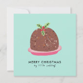 Kerstmis Modern Pudding Illustratie Feestdagenkaart (Voorkant)