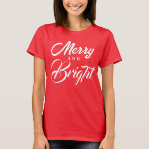Kerstmis Modern Rood Dames T-shirt