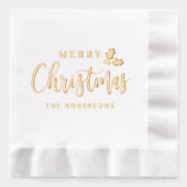 Kerstmis Modern Schrift Persoonlijke Vakantie Folie Servetten (Voorkant)
