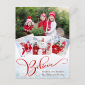 Kerstmis Modern Script Foto Vakantie Groet Briefkaart (Voorkant)