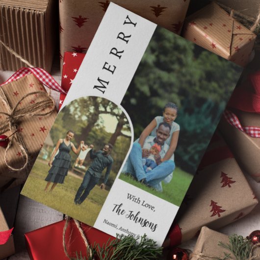 Kerstmis Modern Vrolijk Foto Persoonlijk Kaart