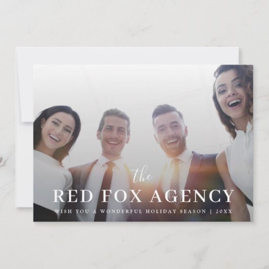 Kerstmis | Moderne bedrijfsteamfoto Feestdagenkaart (Voorkant)
