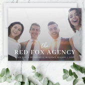 Kerstmis | Moderne bedrijfsteamfoto Feestdagenkaart