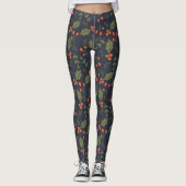 Kerstmis Moderne feestdag Holly Greenery Leggings (Voorkant)