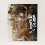 Kerstmis moderne minimale fotocollage cadeau uniek legpuzzel (Verticaal)