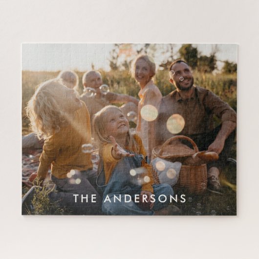 Kerstmis moderne minimale fotocollage cadeau uniek legpuzzel (Horizontaal)