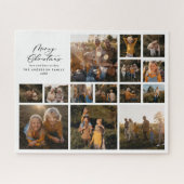 Kerstmis moderne minimale fotocollage cadeau uniek legpuzzel (Horizontaal)