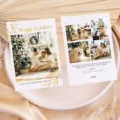 Kerstmis Moderne Minimalistische Gouden Familiefot Feestdagenkaart