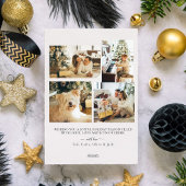 Kerstmis Moderne Minimalistische Gouden Familiefot Feestdagenkaart