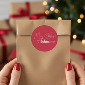 Kerstmis moderne rode familie ronde sticker