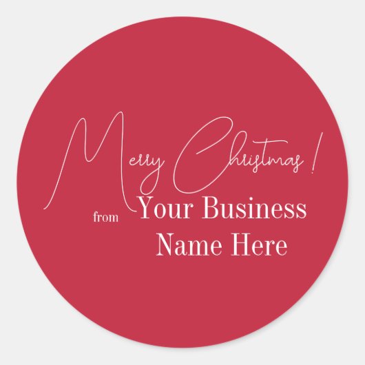 Kerstmis Moderne Rode Zaken Ronde Sticker (Voorkant)