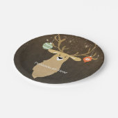 Kerstmis Moderne Rustieke Winter Herten Vakantie P Papieren Bordje (Gekanteld)