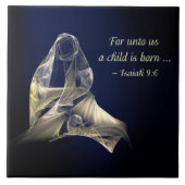 Kerstmis - moeder en kind tegeltje (Voorkant)