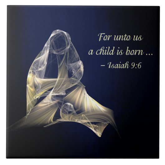 Kerstmis - moeder en kind tegeltje (Voorkant)