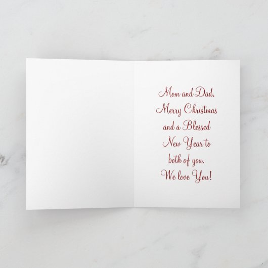 Kerstmis Moeder En Vader Vakantiekaart Feestdagen Kaart (Binnen)
