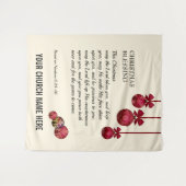 Kerstmis MOGE DE HERE U ZEGENEN Kerk Wandkleed (Voorkant (horizontaal))