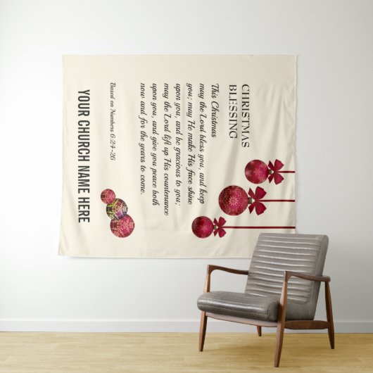 Kerstmis MOGE DE HERE U ZEGENEN Kerk Wandkleed (In Situ (horizontaal))