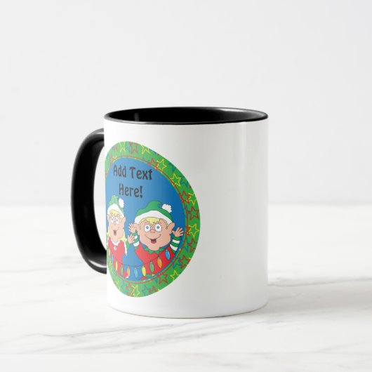 Kerstmis Mok 11 oz. "Elves" personaliseren (Voorkant links)